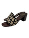 Valentino Garavani Shoe Size 39 Beige & Black textile upper Logo Band Sandals Beige & Black / 39