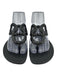 Hermes Shoe Size 39 Black TPU Rubber Thong Chain Motif Flat Flip Flop Sandals Black / 39