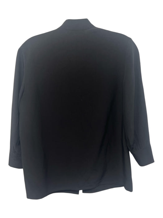 Chloe Size 34 / XS Black Silk V Neck 3/4 Sleeve Button Down Top Black / 34 / XS