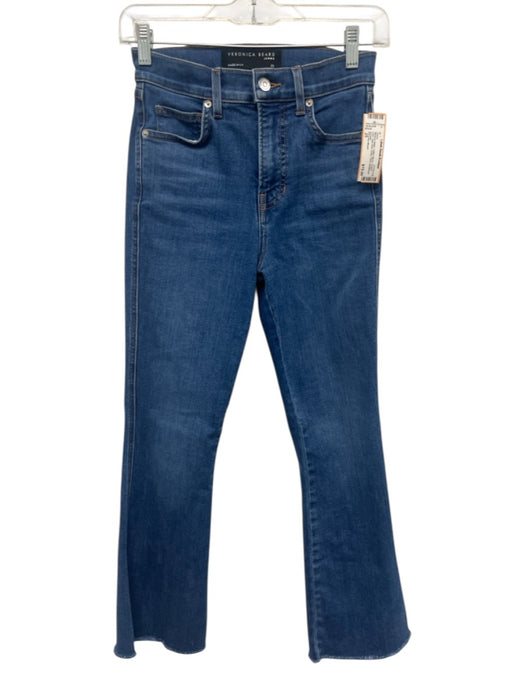 Veronica Beard Size 25 Medium Wash Cotton Blend Frayed Hem High Rise Ankle Jeans Medium Wash / 25