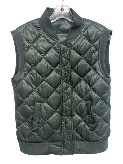 Closed Size M Green Nylon Quilted Button Up Vest Green / M