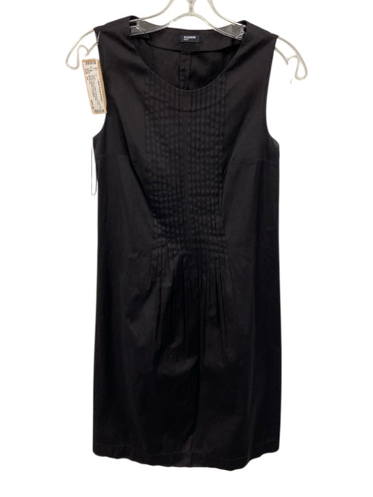 Jill Sander Size 34 Navy Cotton Sleeveless Mini Pleated Scoop neck Dress Navy / 34