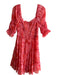 Cinq a Sept Size 8 Orange & Pink Polyester Lined Off Shoulder Back Zip Dress Orange & Pink / 8