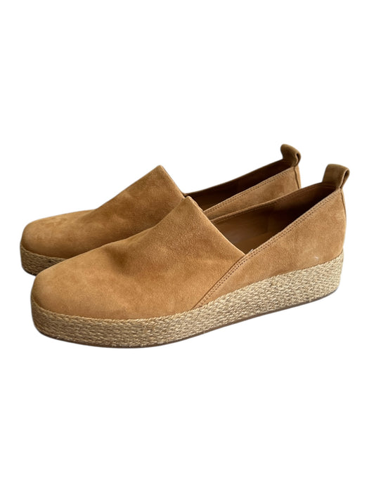 Vince Shoe Size 37 Tan Suede Flatform Stretch Panels almond squarish toe Shoes Tan / 37