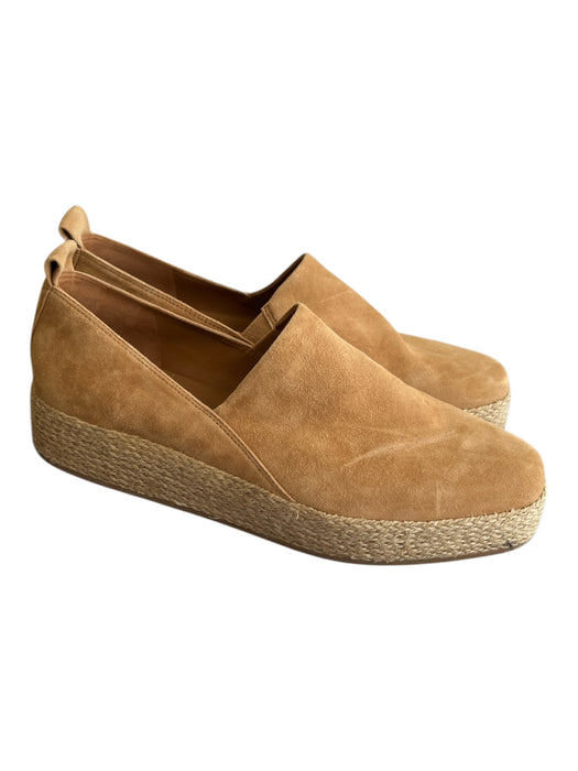 Vince Shoe Size 37 Tan Suede Flatform Stretch Panels almond squarish toe Shoes Tan / 37