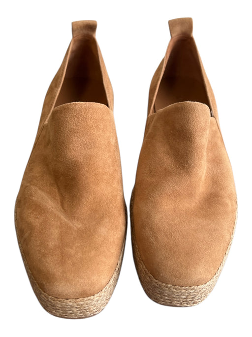 Vince Shoe Size 37 Tan Suede Flatform Stretch Panels almond squarish toe Shoes Tan / 37