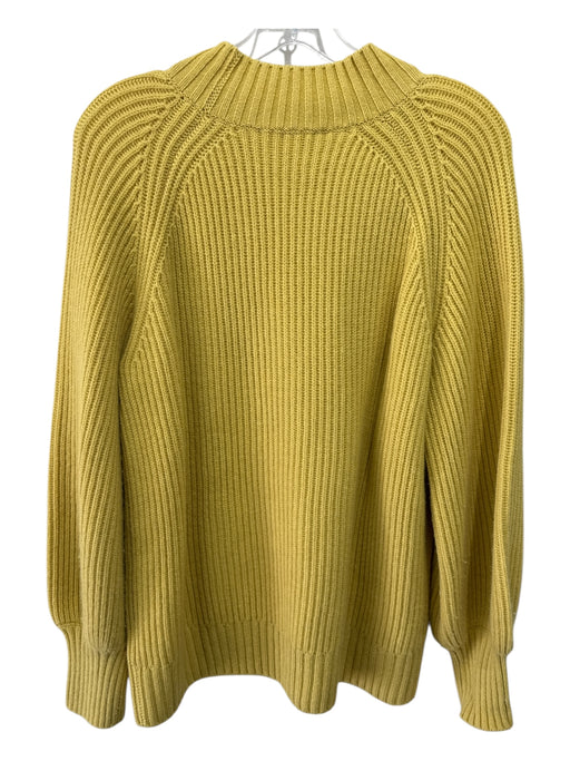 Ann Mashburn Size M Yellow Green Cashmere Ribbed Long Balloon Sleeve Sweater Yellow Green / M