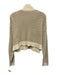 Staud Size S Cream & Beige Cotton & Acrylic Knit 1/4 Zip Open Knit Crop Sweater Cream & Beige / S