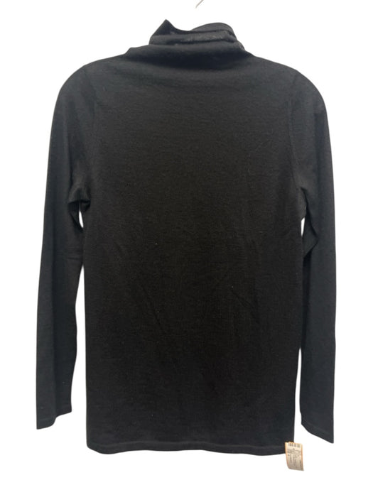 Ann Mashburn Size S Black Cashmere Long Sleeve Turtleneck Top Black / S