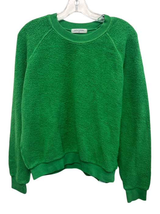 perfectwhitetee Size M Green Cotton Long Sleeve Textured Crew Neck Sweater Green / M