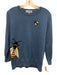 Tuckernuck Size XL Blue, Yellow & Black Cotton Puff 3/4 Sleeve Bees Sweater Blue, Yellow & Black / XL
