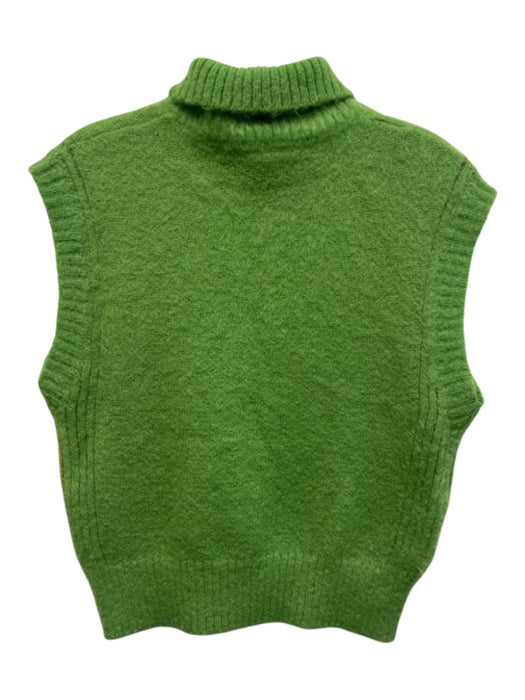 TELA Size S Grass Green Polyamide & Mohair Turtleneck Rib Knit Sweater Grass Green / S