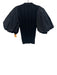 Lovebirds Size S Black Viscose & Polyamide Short Puff Sleeve Rib Knit Collar Top Black / S