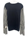 Dries Van Noten Size M Black & White Cotton Long Sleeve Stripe Sleeve Top Black & White / M