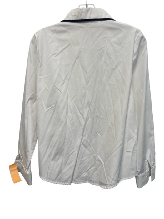Maria de la Orden Size 38 White & Black Cotton Long Sleeve Collar Buttons Top White & Black / 38