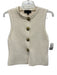 Zara Size M Cream & Gold Polyester & Cotton Sleeveless Snaps Rib Knit Cardigan Cream & Gold / M