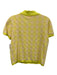 Guest in Residence Size M Neon Yellow & Beige Silk & Linen Short Sleeve Knit Top Neon Yellow & Beige / M