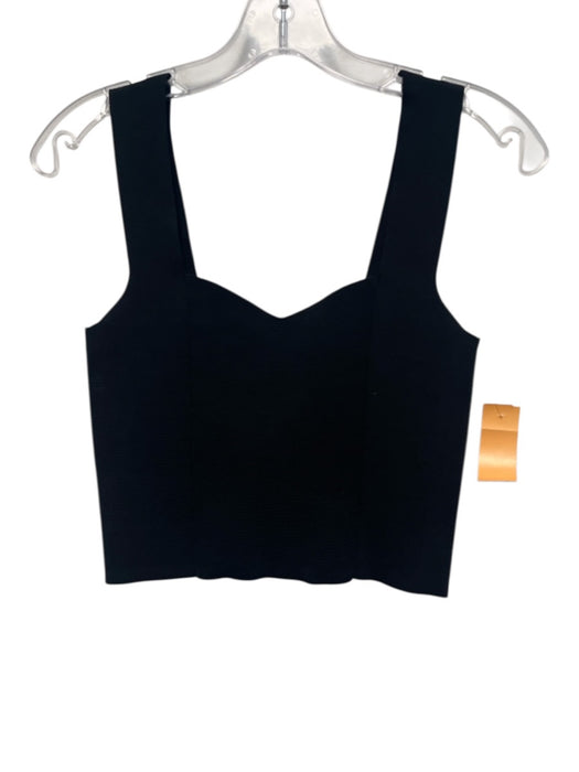 A.L.C. Size S Black Rayon & Nylon Sleeveless Stretch Knit Crop Top Black / S