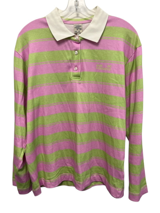 Baum und Pferdgarten Size S Pink & Green Cotton Long Sleeve Stripe Oversize Top Pink & Green / S
