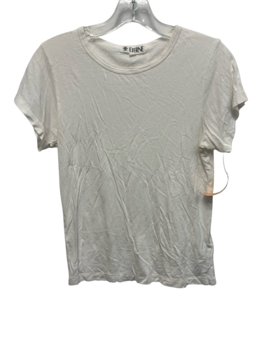 Eterne Size M White Cotton & Modal Short Sleeve T Shirt Top White / M