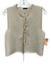 Massimo Dutti Size S Cream Polyester & Cotton Sleeveless Knit Front Tie Cardigan Cream / S