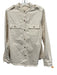 Ann Mashburn Size M Cream Cotton & Elastane Long Sleeve Raw Edge Buttons Jacket Cream / M