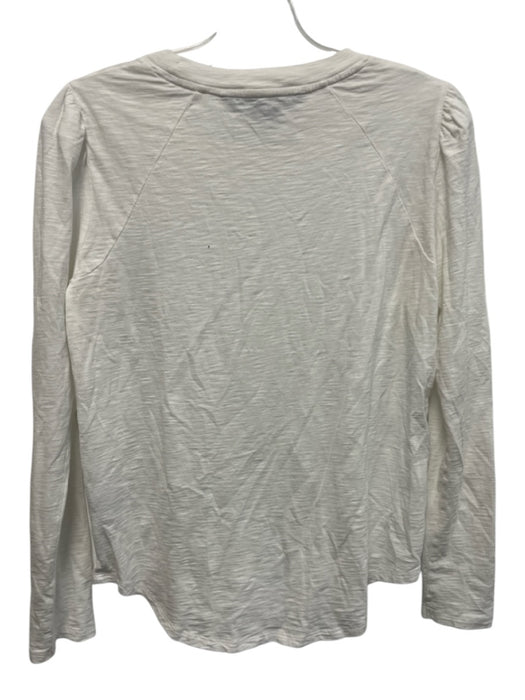 Veronica Beard Jeans Size S White Pima Cotton Long puff sleeve Heathered Top White / S