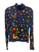The Kit. Size M Navy Blue, Red, Multi Bamboo & Cotton Long Sleeve Turtleneck Top Navy Blue, Red, Multi / M