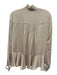 Lafayette 148 Size XS Beige Gold Polyester Satin Ruffle mock neck Pintuck Top Beige Gold / XS