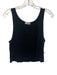 Eterne Size L Black Cotton Sleeveless Rib Knit Cut Off Crop Top Black / L