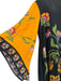 La Double J Size M Black, Orange, Multi Viscose Long Flare Sleeve Neck Tie Gown Black, Orange, Multi / M