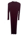 Enza Costa Size M Burgundy Purple Viscose & Silk Long Sleeve Rib Knit Maxi Dress Burgundy Purple / M