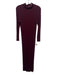 Enza Costa Size M Burgundy Purple Viscose & Silk Long Sleeve Rib Knit Maxi Dress Burgundy Purple / M
