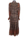 Ulla Johnson Size 6 Black, Red, Gold Silk & Lurex Long puff sleeve Maxi Dress Black, Red, Gold / 6