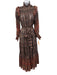 Ulla Johnson Size 6 Black, Red, Gold Silk & Lurex Long puff sleeve Maxi Dress Black, Red, Gold / 6