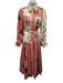 Alemais Size 6 Pink Linen, Ramie, Cotton Long puff sleeve Abstract Buttons Dress Pink / 6