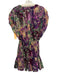 A.L.C. Size 6 Purple, Cream, Green Silk Cap Sleeve Abstract Print Mini Dress Purple, Cream, Green / 6