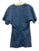 Ganni Size 38 Medium Wash Cotton Denim Short Sleeve Polka Dot Button Mini Dress Medium Wash / 38