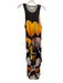 Chufy Size L Brown, Orange, Pink Polyester & Spandex Sleeveless Waist tie Dress Brown, Orange, Pink / L