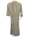 KITX Size 4-6 Cream & Black Linen Short Sleeve Stripe Snaps Midi Dress Cream & Black / 4-6