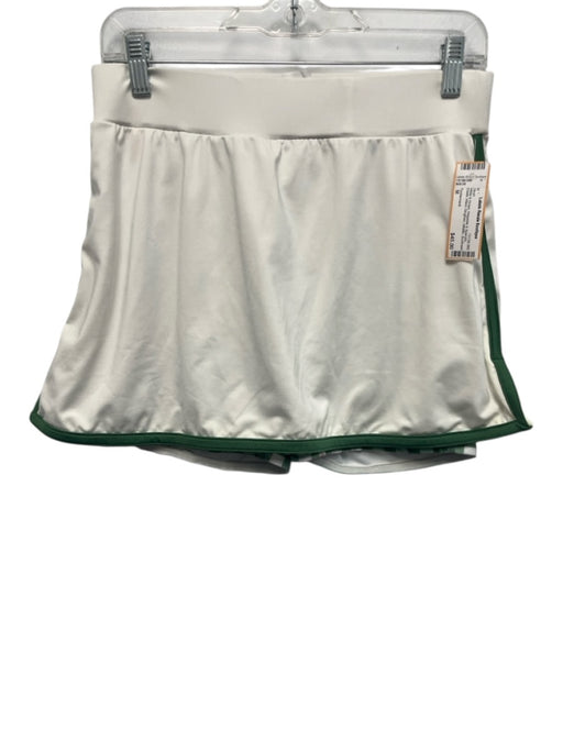 Tuckernuck Size M White & Green Polyester & Spandex Elastic Waist Gingham Skort White & Green / M