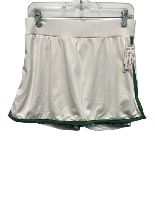 Tuckernuck Size M White & Green Polyester & Spandex Elastic Waist Gingham Skort White & Green / M