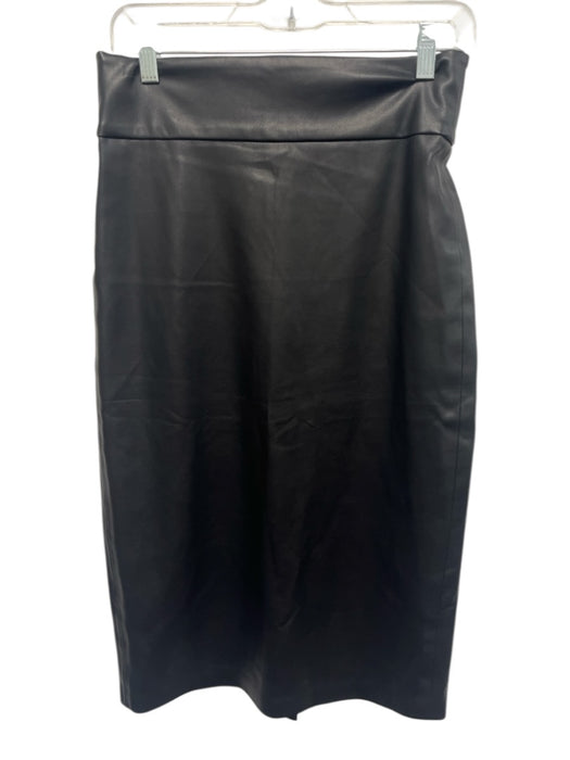 Enza Costa Size 1 Black Polyester & Polyurethane Pleather Side Zip Skirt Black / 1