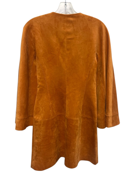 Alexis Size S Orange & Brass Polyester & Elastane Faux Suede 3/4 Sleeve Dress Orange & Brass / S