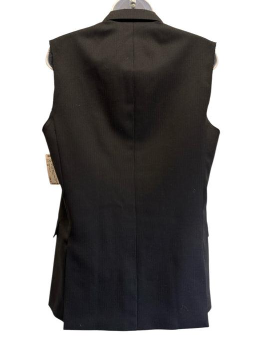Officine Generale Size 34 Black Virgin Wool Vest Buttons Wide Leg Pant Set Black / 34
