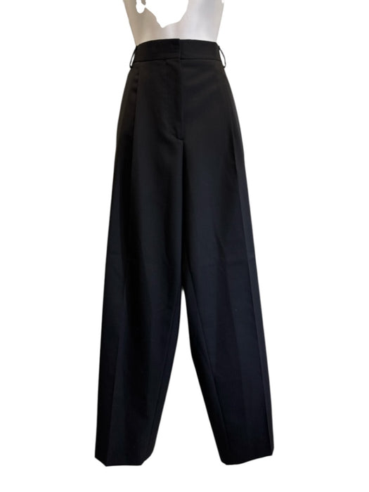 Officine Generale Size 34 Black Virgin Wool Vest Buttons Wide Leg Pant Set Black / 34