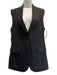 Officine Generale Size 34 Black Virgin Wool Vest Buttons Wide Leg Pant Set Black / 34