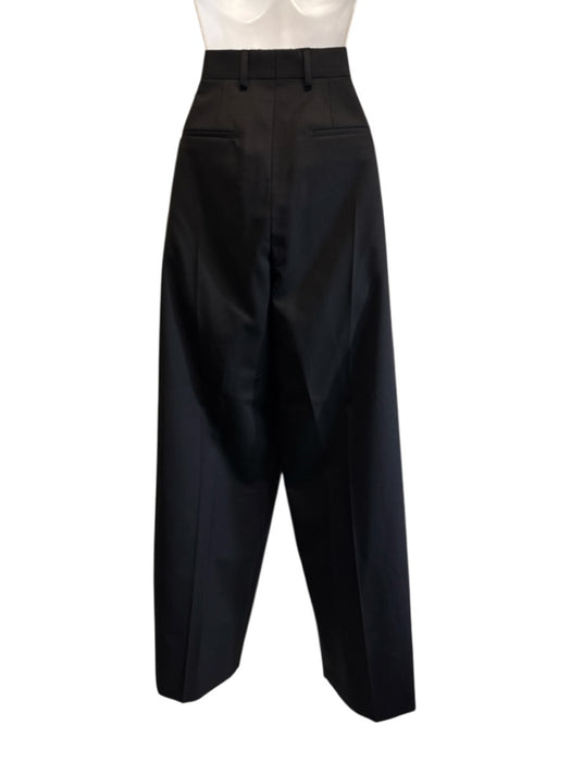 Officine Generale Size 34 Black Virgin Wool Vest Buttons Wide Leg Pant Set Black / 34