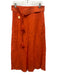 Beautiful People Size S Orange Linen Sleeveless V Neck Tassel Midi Skirt Set Orange / S