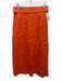 Beautiful People Size S Orange Linen Sleeveless V Neck Tassel Midi Skirt Set Orange / S